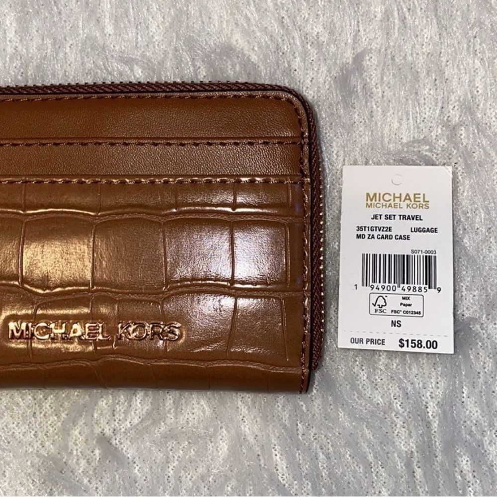 Michael Kors Brown Croc-Embossed Wallet - Picture 6 of 6